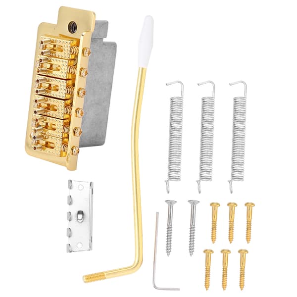 Guld Tremolo Stallsystem för ST Gitarr med Rullande Vibratoarm