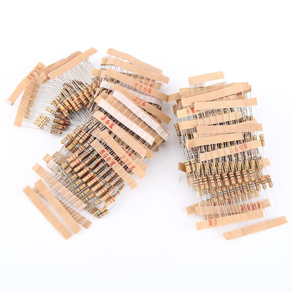 1000 stk. 1/2W kulfilmsmodstandssæt, 1-10M Ohm assorteret pakke til elektronik
