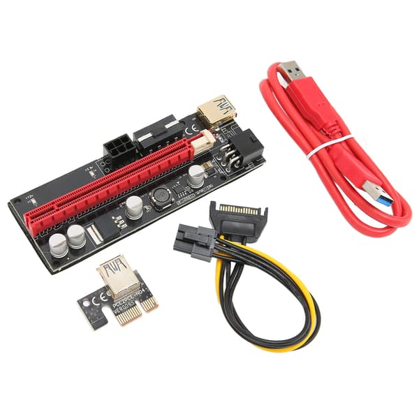 PCIE Riser 1X til 16X GPU-udvidelse Reducer belastning 60 cm USB3.0 Sikker Stabil USB Riser Strømforsyningsadapterkort