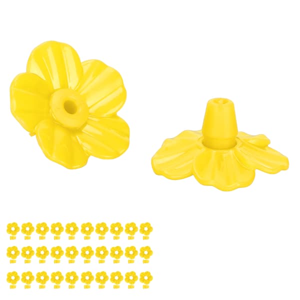 30-pak kolibrifoderblomster flerfarvede unikke udskiftningsfuglefodertilbehør gule