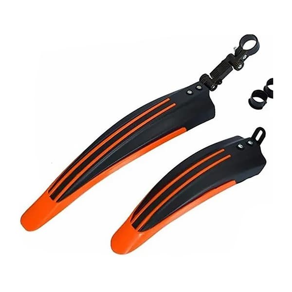 2 st cykel fram- och bakskärmar, orange PP MTB för cykling