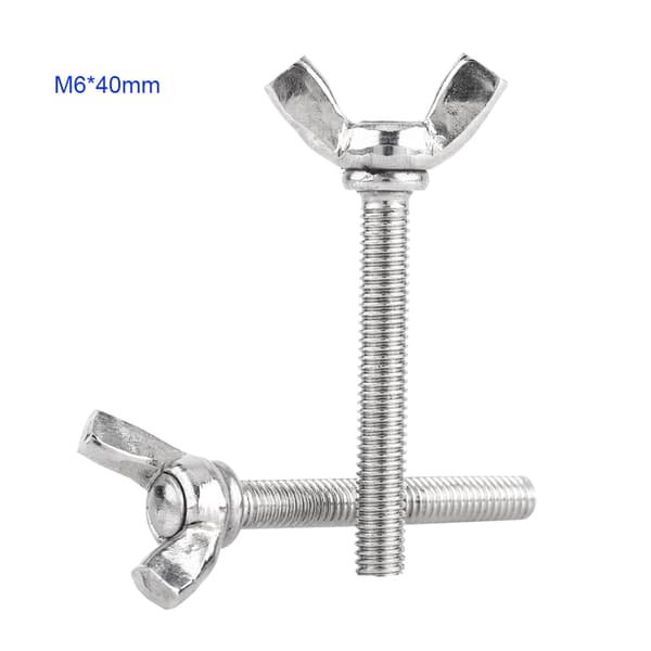 5 stk. M6 304 Sølv Rustfrit Stål DIN316 Vingebolte Fastgørelsesskruer (M6x40)