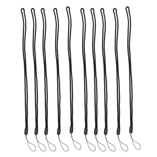 10 stk. halsrem sort polyester badgeholder til studerende, personale, ID-kort, telefonnøgler, kamera