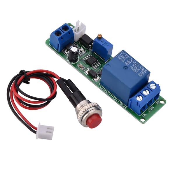 12V DC Justerbar Tidsfördröjningsreläbrytare Timermodul Av 1-10 Sek