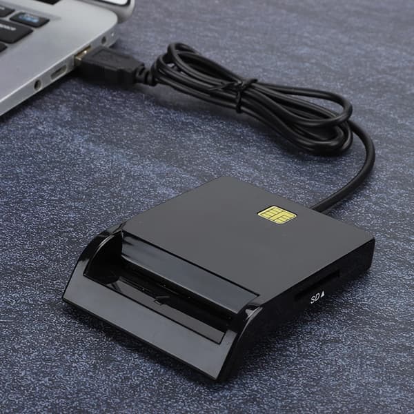 USB 2.0 Ekstern Smartkortlæser til CAC ID SIM M2 MS Bankkort, Win Mac, 1 Læser 1 CD