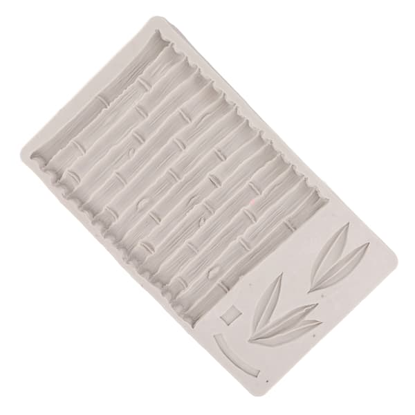 Silikonform Säker Elastisk Grå Löv Bambudesign Rivtålig Enkel Demoulding DIY Bakform