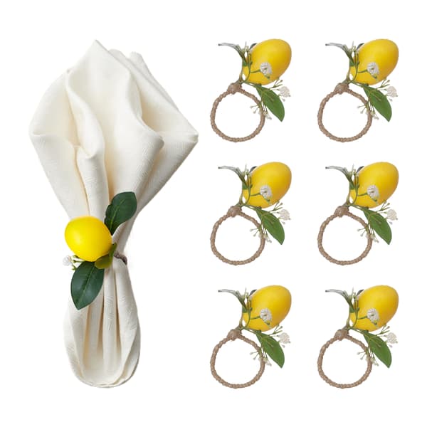 Simulerede Citron Servietringeholdere til Restaurant Borddekoration, 4-pak