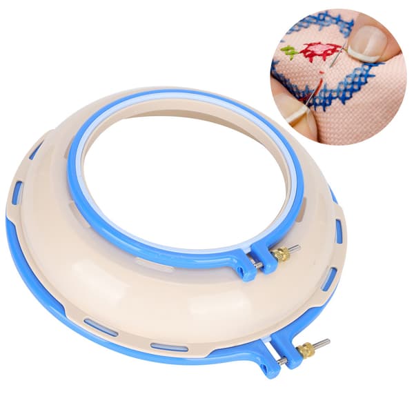 2 st broderiringar cirkel korsstygn ring plastram 1 st broderiringstativ