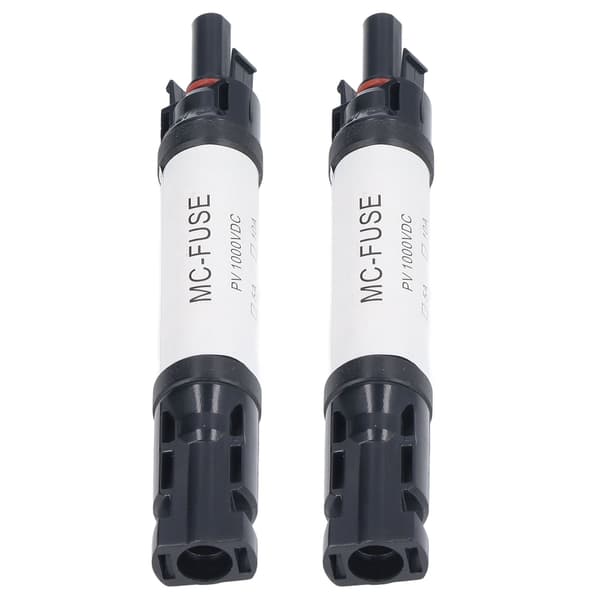 2-pak solcelle PV-stik IP68 UV-bestandig 1000V 15A inline sikring til solcellekabler