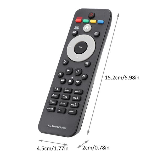 Philips RC-2820 Blu-ray fjärrkontroll, ABS, 15,2 cm, 2 AAA, BDP2100 BDP2105 BDP2185