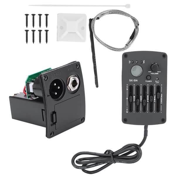 Akustisk Gitarr EQ Equalizer Förförstärkare Stämapparat 5-Band SE-5N Pickup Kit Instrumenttillbehör