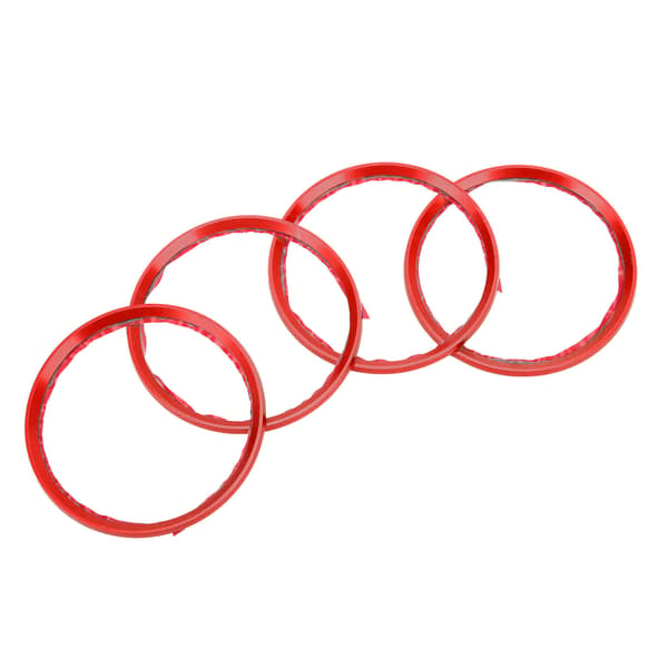 4PCS Hjulnavring Centrisk Dekorationsdistans Aluminiumlegering för Bilmodifiering Röd