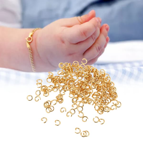 200 stk. springringe multifunktionel rustfrit stål guld åben springring DIY smykker forbindelsesspænde