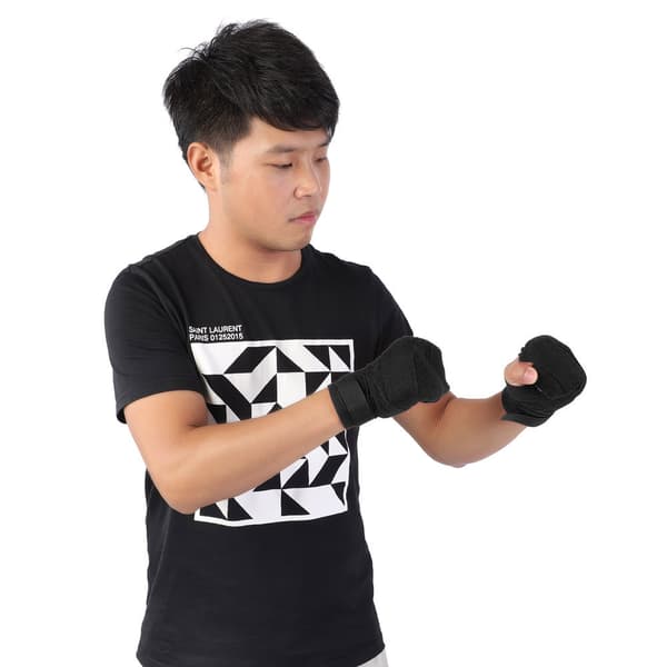 Elastiska boxningslindor 2,5m Svarta 1 par Muay Thai MMA Träningsskydd