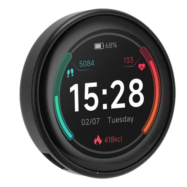 1x ESP32 1,28 tommer cirkulær touch LCD udviklingskort 240x240 IPS WiFi BT modul ABS sort + plastikboks