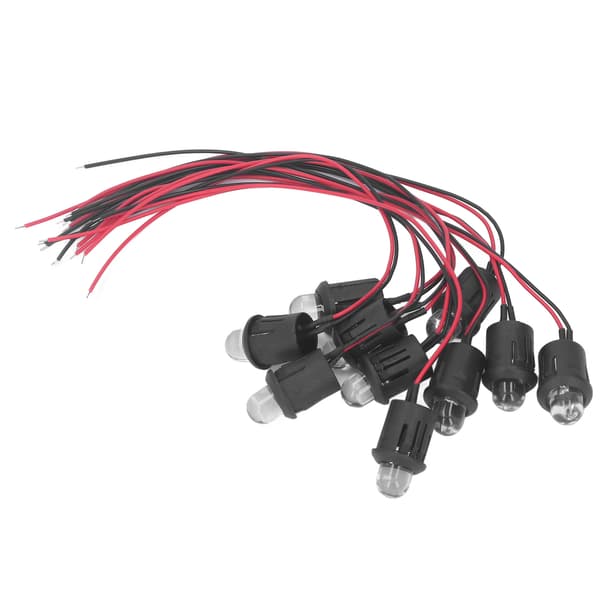 Vandtætte 12V Røde LED Indikatorlys, 10mm, 10-pak til Bil Båd