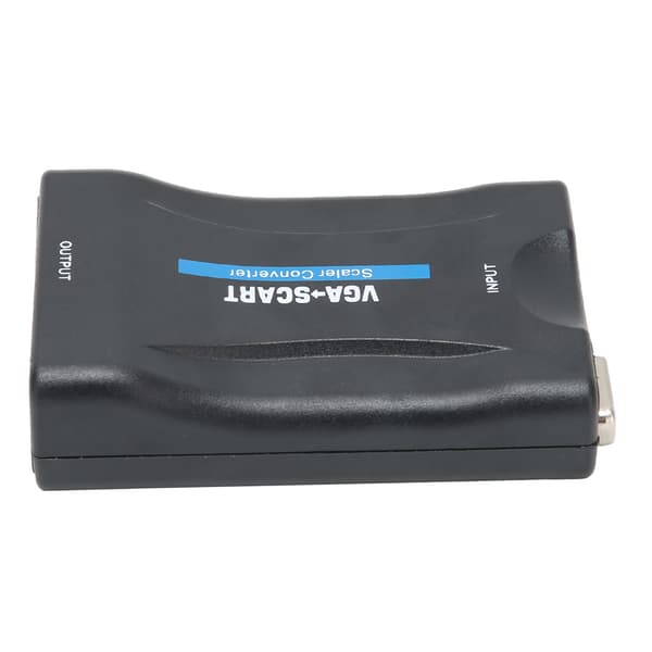 VGA til SCART-konverter HD-videoadapter computertilbehør med IR-fjernbetjening USB-strømkabel sort 1 sæt
