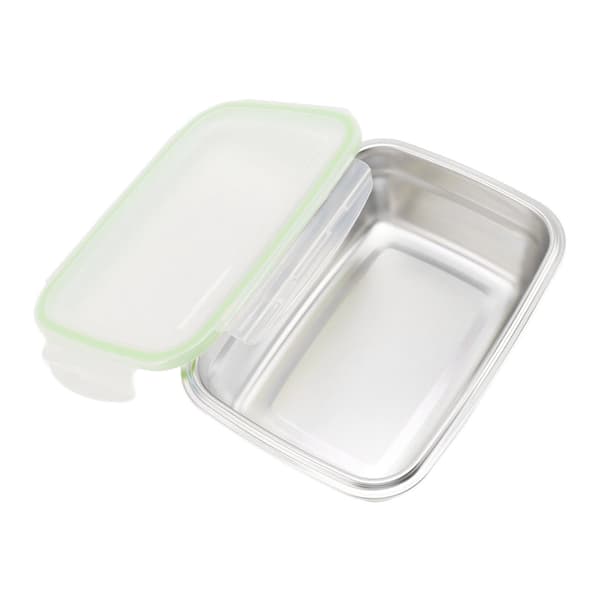 Fyrkantig Bento-lunchlåda i rostfritt stål, läckagesäker, 350 ml