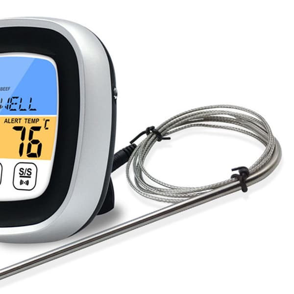 Digital köksgrilltermometer i rostfritt stål med köttprob