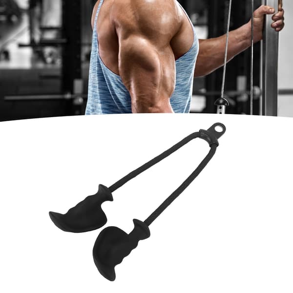 Dubbeländad Triceps Pulldown Rep TPE Nylon 60cm Kabelmaskin Tillbehör för Pushdown & Core Crunch Hemmagym 1st