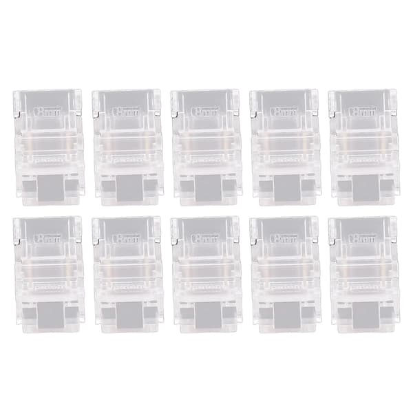 LED Strip Stik Sæt 2-ben Loddefri til 8mm COB LED Lys, 10-pak