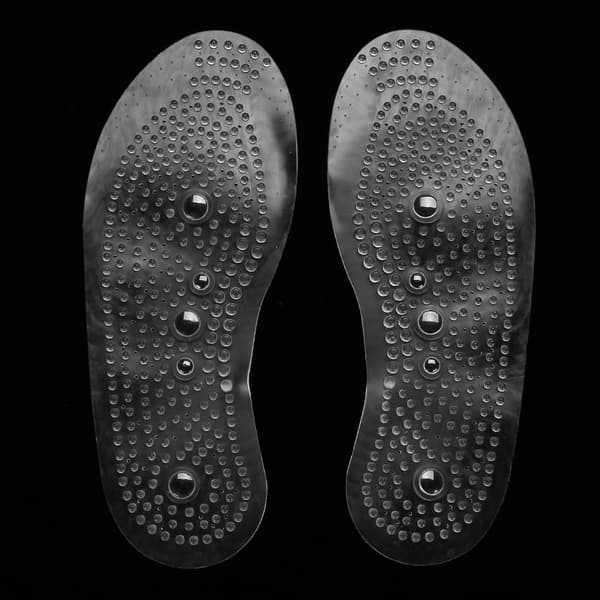 1 par magnetisk terapi hälsa transparent silikon anti-trötthet massage inläggssulor (L)
