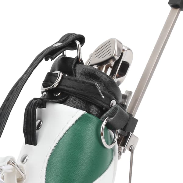 Bordsgolfpennkit: 3 kulspetspennor + kompakt golfpennväska i zinklegering, grön vit