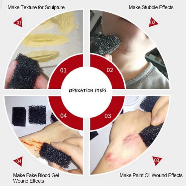 Halloween jul Special FX blod ar stubbeeffekter sår makeup stipple svamp 02