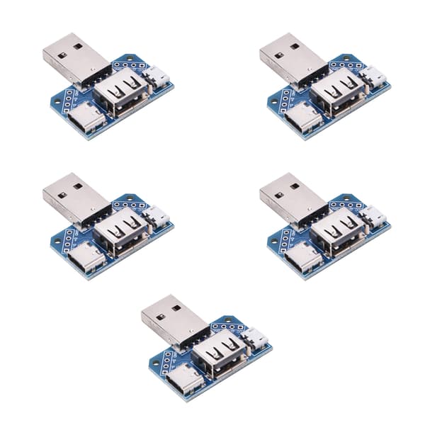 USB-adapterplatta 5-pack, hane USB till hona Type-C 4P 2,54 mm omvandlarmodul