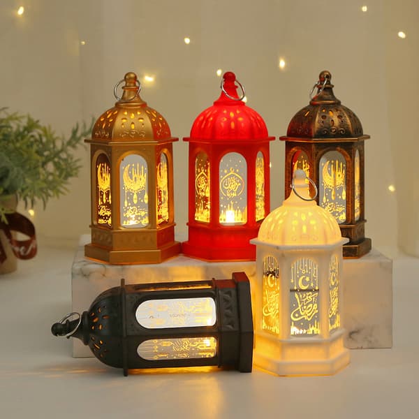 Ramadan LED Lanterne Natlys, Eid Mubarak Dekorativ Bordlampe til Hjemmet