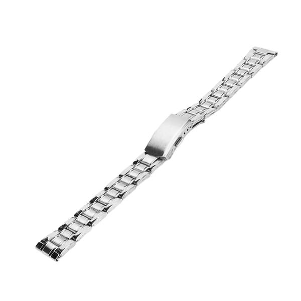 Urrem i rustfrit stål, hurtigudløser, foldespænde, to knapper, unisex, sølv, 20 mm/0,79 tommer