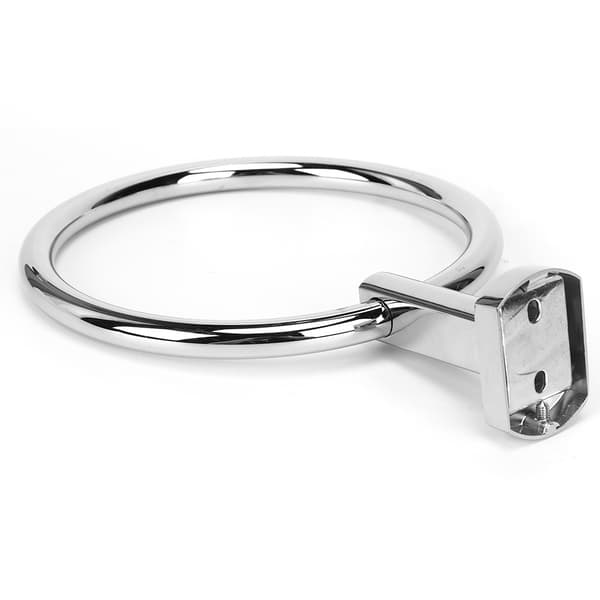 Rund väggmonterad handduksringhållare i borstat rostfritt stål, badrumstillbehör, 1-pack