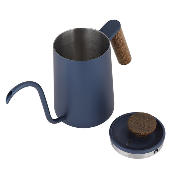 600 ml Svansehalskedel, Håndtag i Rustfrit Stål, Lang Tud, Blå