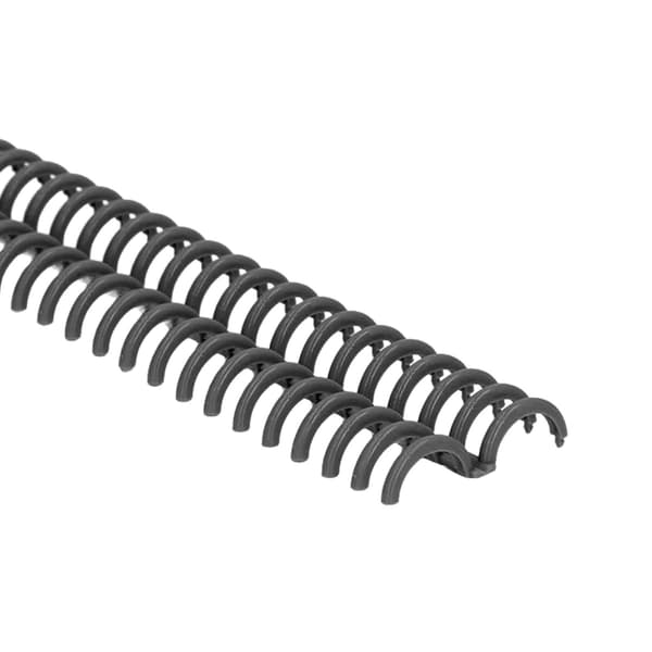 10-pack 34-håls PP-plastbindningsryggar, hållbara spiralbindningsringar för kontorsmaterial, svart