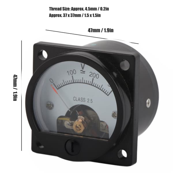 AC 0-300V Rund Voltmeter, ABS Analog Urtavla, Noggrann Panelmätare för SO-45, 85mm