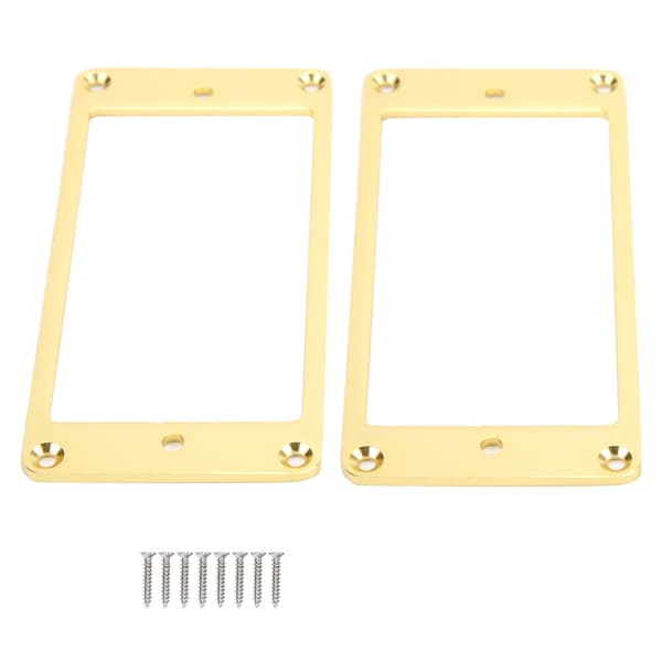2 st aluminium gitarr pickup surround ram 92x46mm guld med skruvar för elgitarr