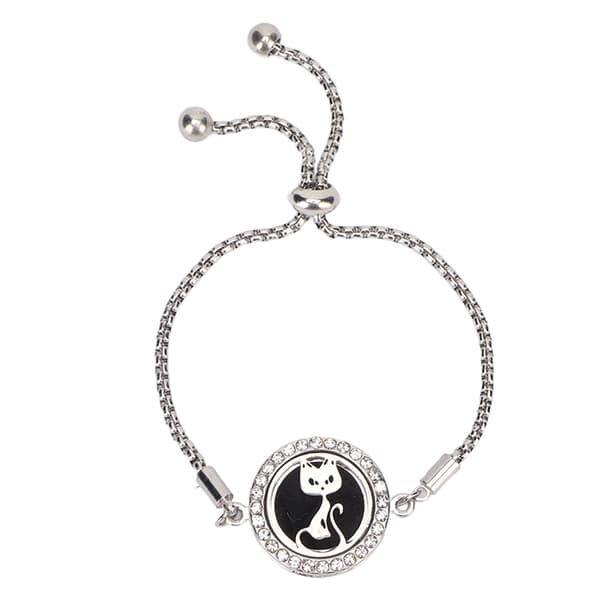 Armbånd til æteriske olier i rustfrit stål Aromaterapi Locket Justerbart armbånd til kvinder og piger