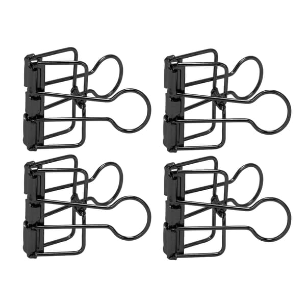 50 stk. hule bindeklemmer af metal til dokumenter, papirer, testrapporter, sort