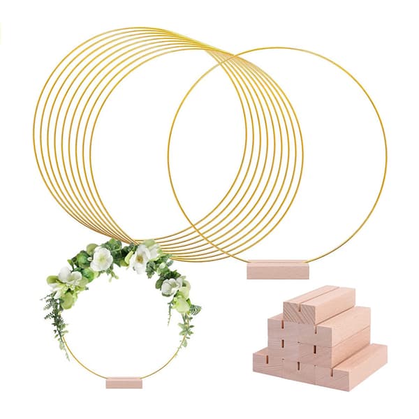 Metallbågsram med trästativ för DIY bröllopsinredning