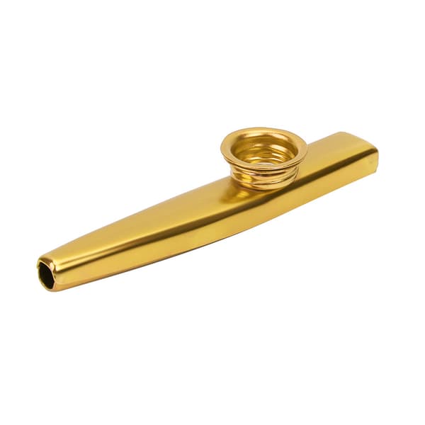 Mini bärbar Kazoo i aluminiumlegering, musikinstrument för ukulele och gitarr (guld)
