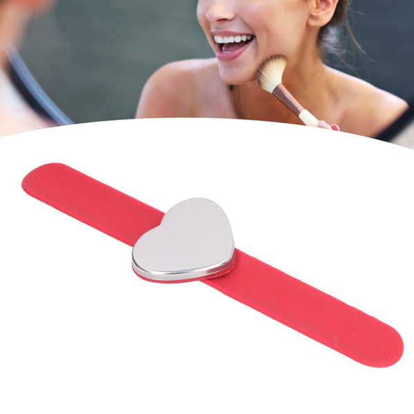 Magnetisk palet håndledsarmbånd silikone hjerteformet slap ring magnetisk makeup håndledsrem til foundationblanding rød