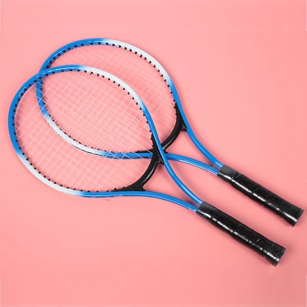 Ungdoms blå tennisracket i jernlegering til børn med træningsbold og mulepose