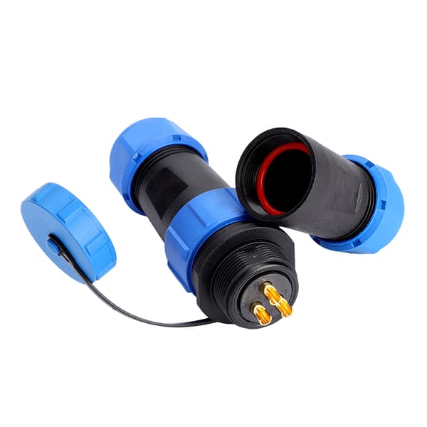 SP21 IP68 3-benet vandtæt plastik luftfartsstik kabelstik inline, 3 ben