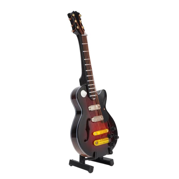 Miniatyr Tilia Hantverksgitarrform Elgitarr Instrumentmodell med Presentförpackning
