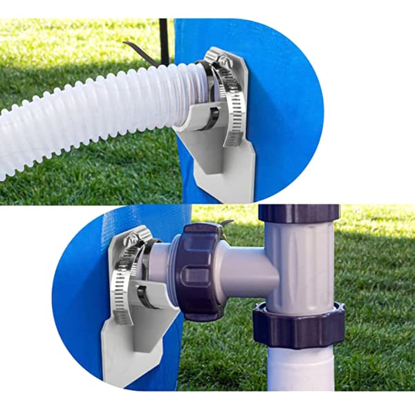 2-pack poolslanghållare, poolslangsstöd, slangklämmor, pooltillbehör