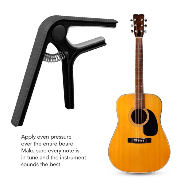 ABS Gitarr Capo Clip för Akustisk Elektrisk Mandolin Ukulele, Kompakt Lättviktsklämma, 1 st Svart