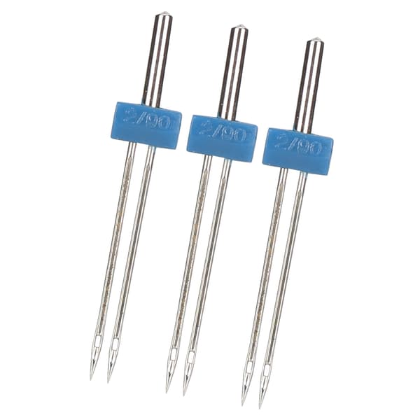3 stk. dobbeltnåle i rustfrit stål til trådning og hækling af sting, sytilbehør, 2 mm-3 stk./pose