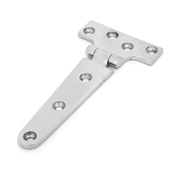 Kraftig T-formet hængsel i rustfrit stål til dør og port 151x75x4.5mm