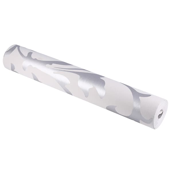 3D Präglad Nonwoven Sovrumstapet, Silver Vertikal Heminredningsrulle