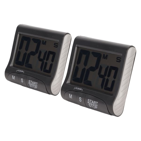 2 st digital timer multifunktionell magnetisk digital nedräkningstimer med stor digital display för kontorskök